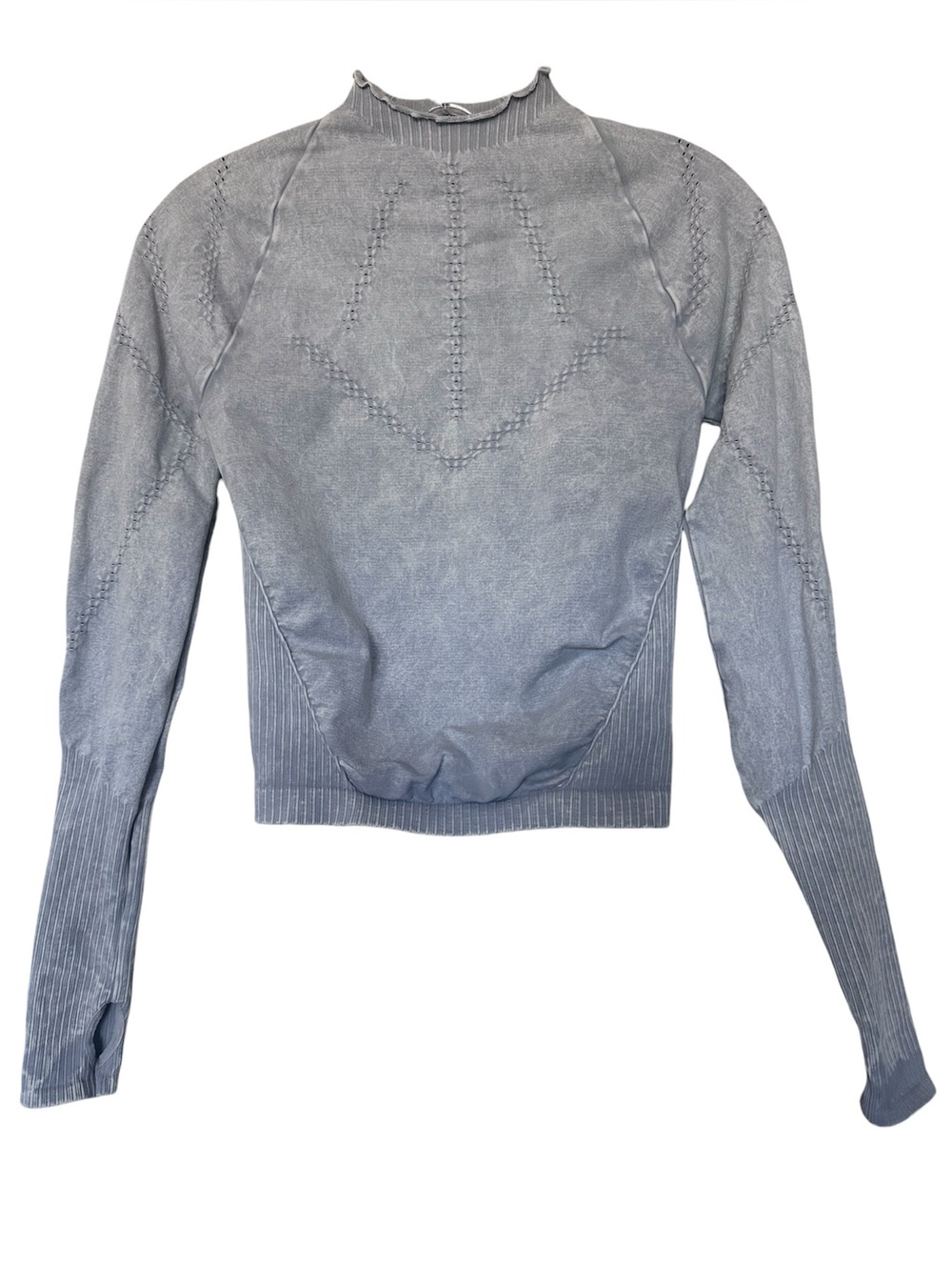 Free People Movement Seamless High-Neck Long Sleeve Gray Top M L Good Karma